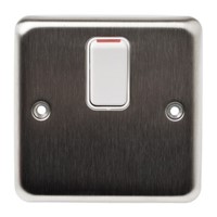 White 20 A Flush Mount Light Switch White, 1 Way Screwed, 1 Gang BS 86mm Stainless Steel 1 2, K5213 Screw