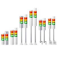 Patlite LR6 LED Pre-Configured Beacon Tower - With Buzzer, 5 Light Elements, Amber, Blue, Green, Red, White, 24 V dc