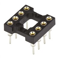 TE Connectivity 2.54mm Pitch Vertical 8 Way, Through Hole Stamped Pin Open Frame IC Dip Socket, 3A