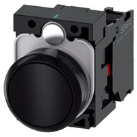 Siemens, SIRIUS ACT Black Flat Push Button Complete Unit, NC, 22mm Momentary Screw
