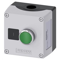 Siemens 3SU1851-0AB00-2AB1 Enclosed Push Button - NO Metal Green I