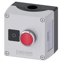 Siemens 3SU1851-0AC00-2AB1 Enclosed Push Button - NC Metal Red O