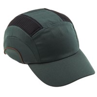 JSP Green Standard Peak Bump Cap, HDPE Protective Material