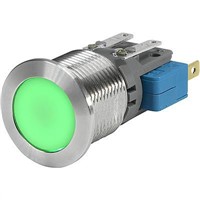 Push Button Touch Switch ,Illuminated, Green, IP40, IP67 Ag