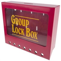 Metal wall-mounted group lockout boxes