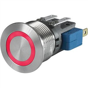 Push Button Touch Switch, Momentary ,Illuminated, Red, IP40, IP67 Ag