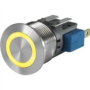 Push Button Touch Switch, Momentary ,Illuminated, Yellow, IP40, IP67 Au