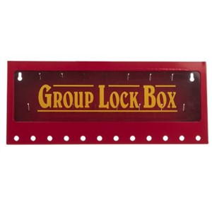 Metal wall-mounted group lockout boxes