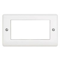 Contactum White 2 Gang Face Plate Urea Formaldehyde Faceplate &amp;amp; Mounting Plate