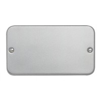 Contactum Grey 2 Gang Blanking Plate Steel Faceplate &amp;amp; Mounting Plate