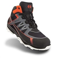 Heckel RUN-R 100 Black, Grey, Red Non Metal Toe Cap Unisex Rising safety sneakers, UK 4, EU 37