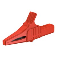 Staubli Crocodile Clip, Brass Contact, 32A, Red