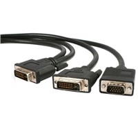 Startech DVI-I to DVI-D and VGA Cable, Male to Male, 1.8m