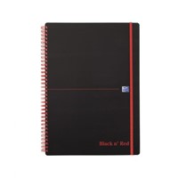 New Black N Red Notebook A4W/bnd PP Elastic