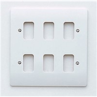 New MK Electric White 6 Gang Outlet Coaxial Faceplate