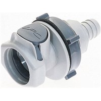 Straight Male Hose Coupling Coupling Body - Valved, Panel Mount, PP