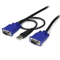 New Startech 1.8 (Cable)m Male 15 Pin VGA, Male 4 Pin USB 2.0 to Male 15 Pin VGA Black KVM Mixed Cable Assembly