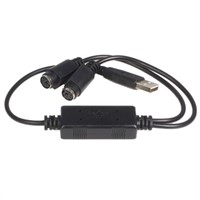 New Startech 435mm Male 4 Pin USB 2.0 to Female 6 Pin Mini DIN PS/2 Black KVM Mixed Cable Assembly