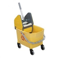 New 25L Yellow Mop Bucket With Wringer and Wheels