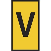 New HellermannTyton HODS85 Slide On Cable Marker, Pre-printed V Yellow 1.8  3.6mm Dia. Range