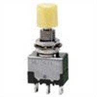 New NKK Switches Single Pole Double Throw (SPDT) On-(On) Push Button Switch, 6.5 (Dia.)mm, Central Fixing With Metal Lock
