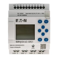 New Eaton EASY-E4 Logic Module, 12/24 V dc Relay, 4 (Analogue), 8 (Digital) x Input, 4 x Output With Display