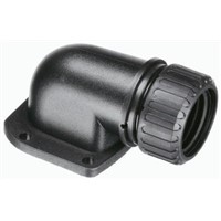 Adaptaflex 90 Panel Mounting Flange Cable Conduit Fitting, Nylon 66 Black 32mm nominal size IP67