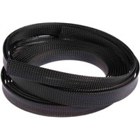 HellermannTyton Expandable Braided PET Black Cable Sleeve, 20mm Diameter, 5m Length