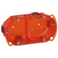 Legrand Batibox Orange Plastic Back Box, NF, IP00, Flush Mount, 2 Gangs