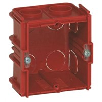 Legrand Batibox Red Plastic Back Box, NF, IP00, Flush Mount, 1 Gangs