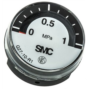 SMC G27-10-R1 Analogue Positive Pressure Gauge Back Entry 1 MPa, 10 bar, Connection Size R 1/16