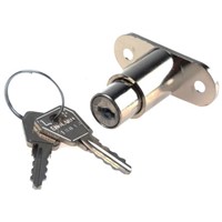 Euro-Locks a Lowe & Fletcher group Company Panel to Tongue Depth 24mm Nickel Sliding Door Lock, Key to unlock