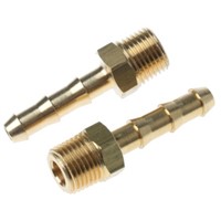 Legris Brass 1/8 in BSPT Male x 4 mm Barbed Male Straight Tailpiece Adapter Threaded Fitting