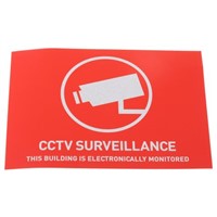 ABUS Red/White CCTV Sticker, CCTV Surveillance-Text, English, CCTV, 105 mm x 148mm