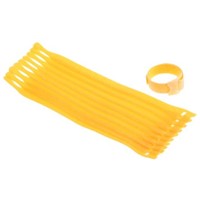 HellermannTyton Yellow Hook &amp;amp; Loop Cable Tie, 200mm x 12.5 mm