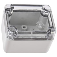 Fibox Polycarbonate Enclosure, IP66, IP67, 65 x 50 x 45mm Grey, Transparent