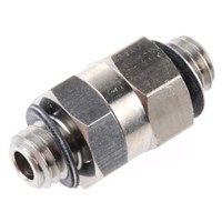 SMC Pneumatic Bulkhead Threaded Adapter, Metric M5 x 0.8 Male