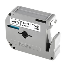 Brother Black on White Label Printer Tape, 12 mm Width, 8 m Length