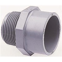 Georg Fischer Straight ABS Adapter, 1/2 in R Male x 1/2 in Cement Female
