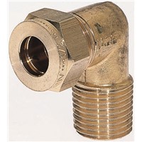 Wade 1/4in x 1/4 in BSPT Male 90 Equal Elbow Brass Compression Fitting