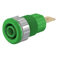 Staubli Green Female Banana Plug - Tab, 1kV