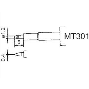 Weller MT301 1.19 mm Straight Chisel Soldering Iron Tip for use with MT1501