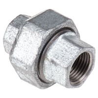 Georg Fischer Malleable Iron Fitting Taper Seat Union, 1/2 in BSPP Female (Connection 1), 1/2 in BSPP Female