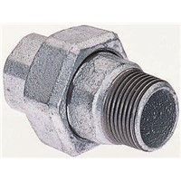 Georg Fischer Malleable Iron Fitting Taper Seat Union, 1/2 in BSPT Male (Connection 1), 1/2 in BSPP Female (Connection