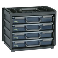 Raaco 64 Cell Black, Grey PC, PP, Adjustable Compartment Box, 310mm x 376mm x 265mm