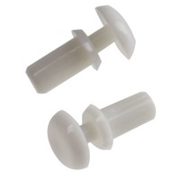6.1mm White Plain Nylon Snap Rivet, 2.6mm diameter, 2.7  3.6 mm Thickness