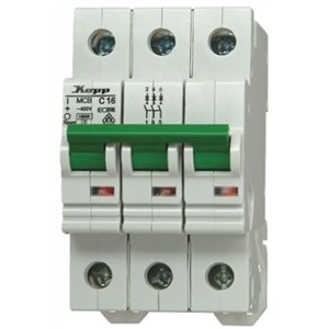 Kopp MCB Mini Circuit Breaker 3P 16 A 10 kA Curve C