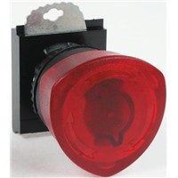 BACO Illuminated Mushroom Red Push Button Head - Stay Put, 22mm Cutout