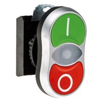 BACO Oval Green, Red Push Button Head - Spring Return, 22.3mm Cutout