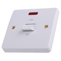 White 32 A Flush Mount Rocker Light Switch MK White 7 mm Screwed Semi Gloss, 1 Gang BS Standard 86mm Neon IP2X